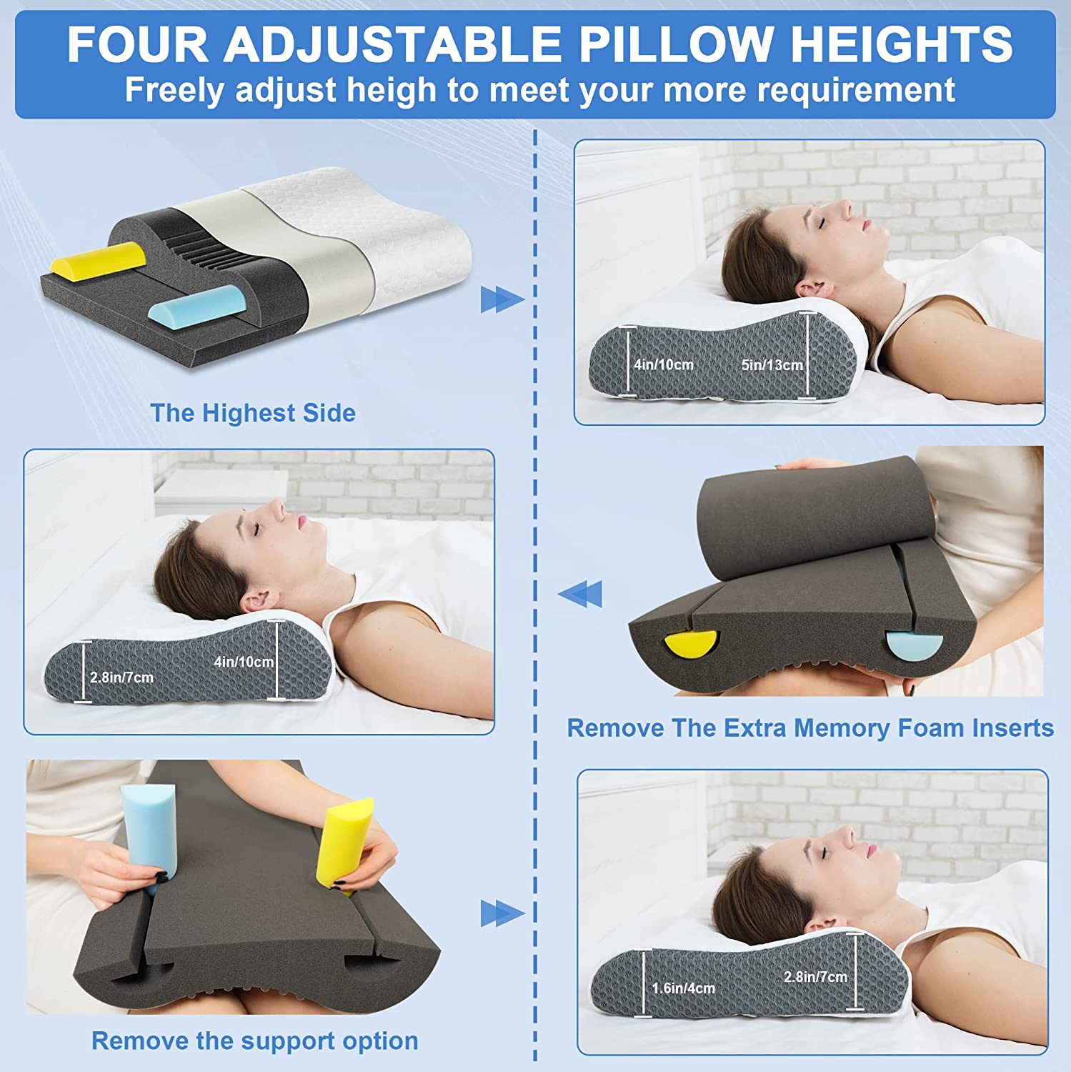 Joynox Cervical Memory Foam Contour Pillow for Neck and Shoulder